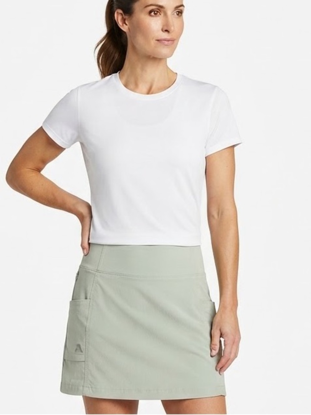 Eddie Bauer First Ascent Horizon Skort Light Green Athletic Hiking Pocket Size 4